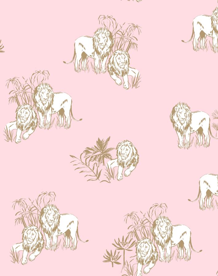 'foliage Lions' Wallpaper By Tea Collection - Ballet Slipper
