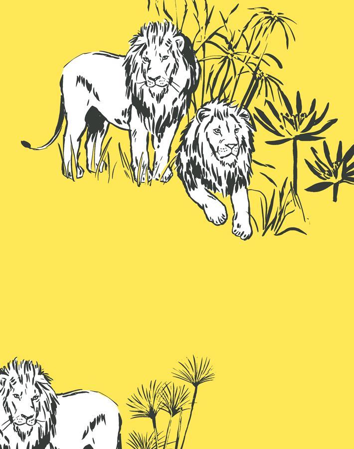 'foliage Lions' Wallpaper By Tea Collection - Daffodil