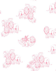 'foliage Lions' Wallpaper By Tea Collection - Pink