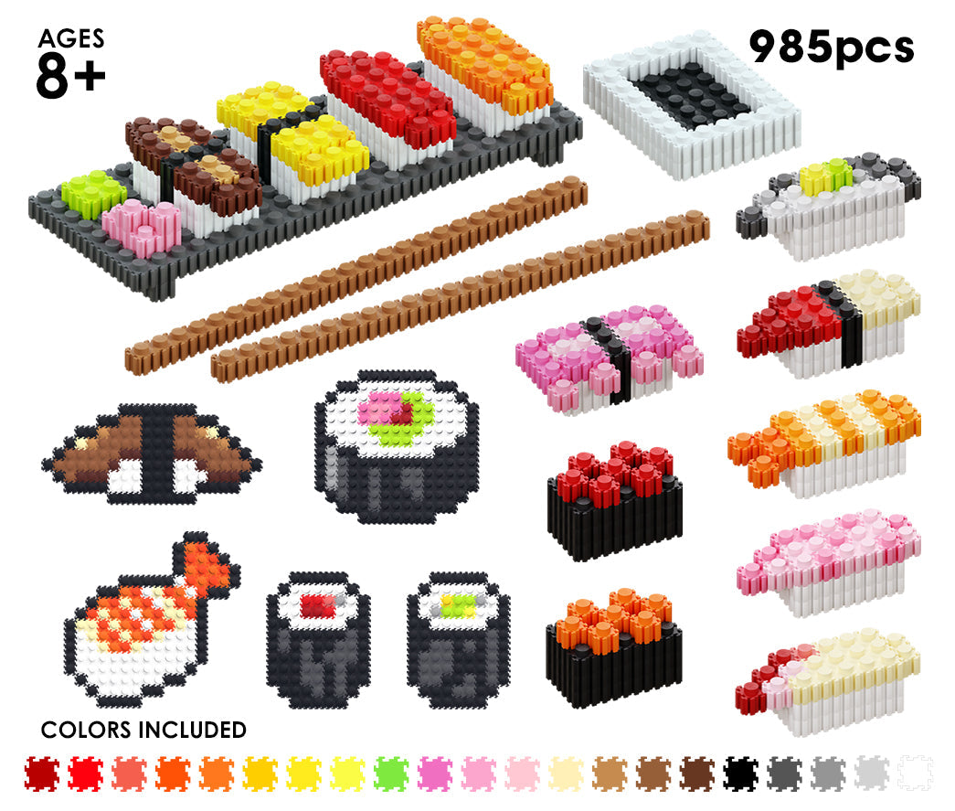 Food Bottle – Sushi Set | Build Pixel Sushi In 2d & 3d