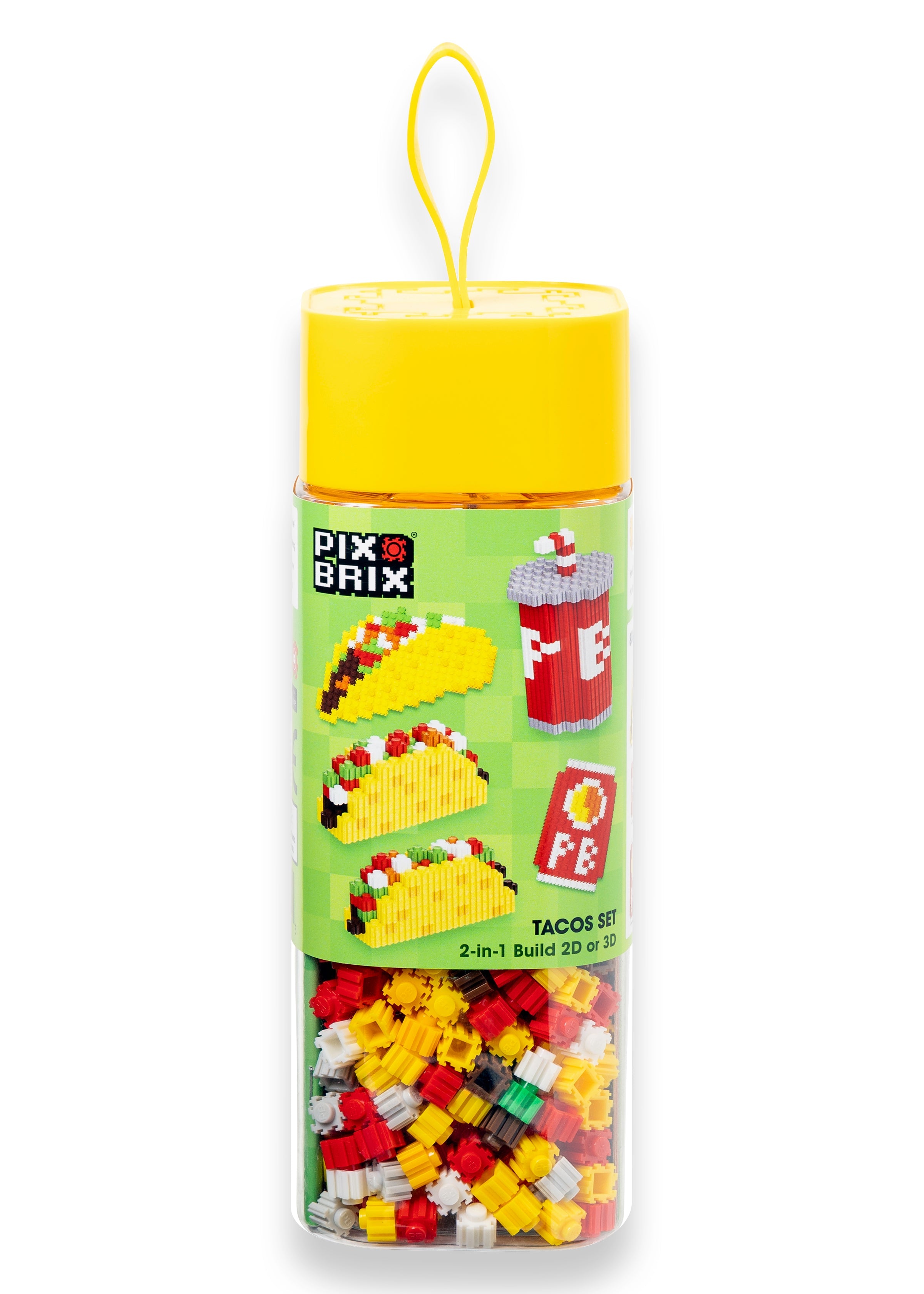 Food Bottle – Tacos & Drink Set | Build 2d & 3d Pixel Tacos On The Go!