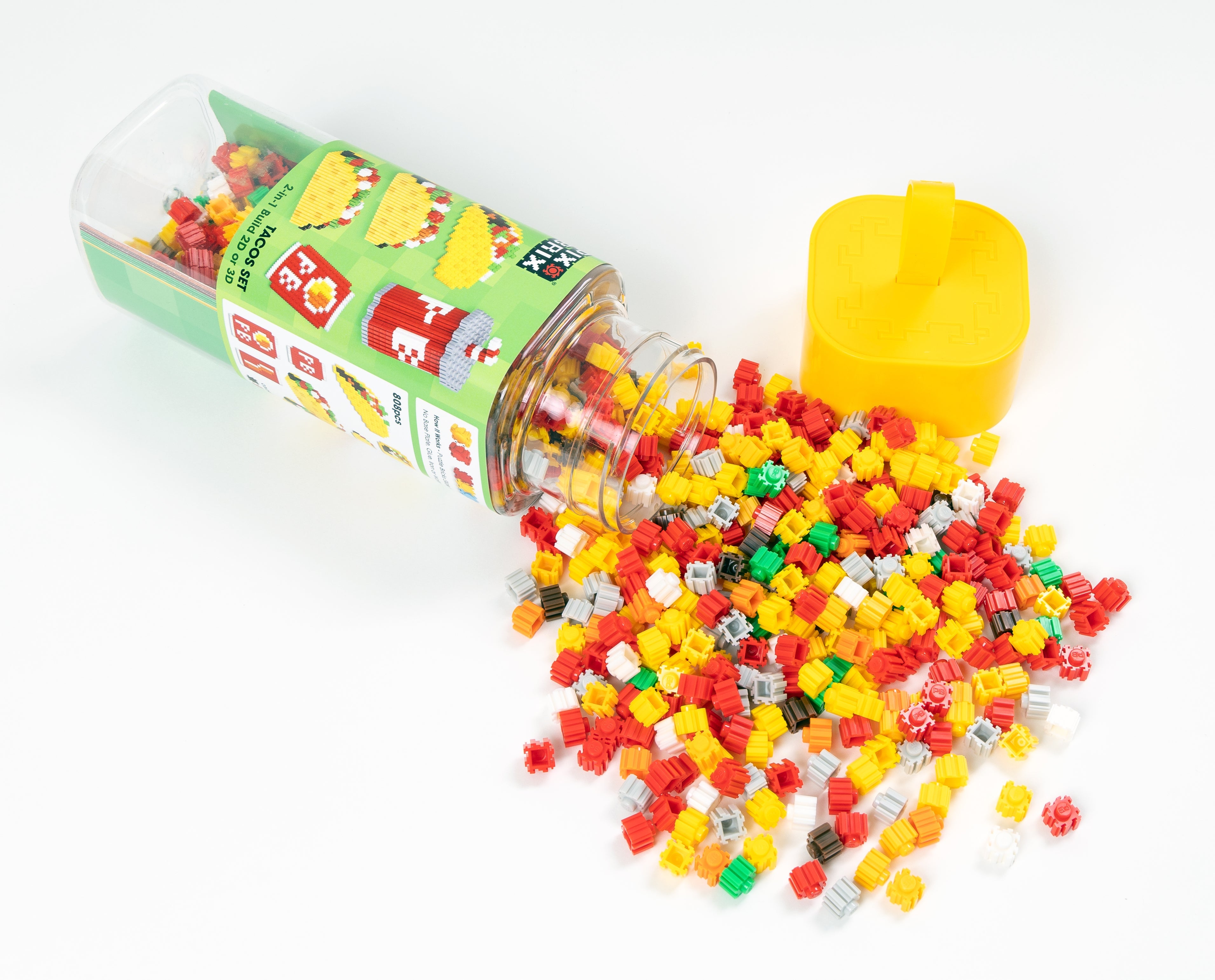Food Bottle – Tacos & Drink Set | Build 2d & 3d Pixel Tacos On The Go!