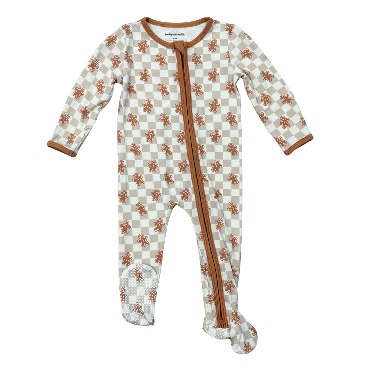 Baby Boy Footie Romper In Gingerbread Man