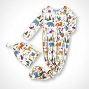 Forest Friends Newborn Bamboo Gown