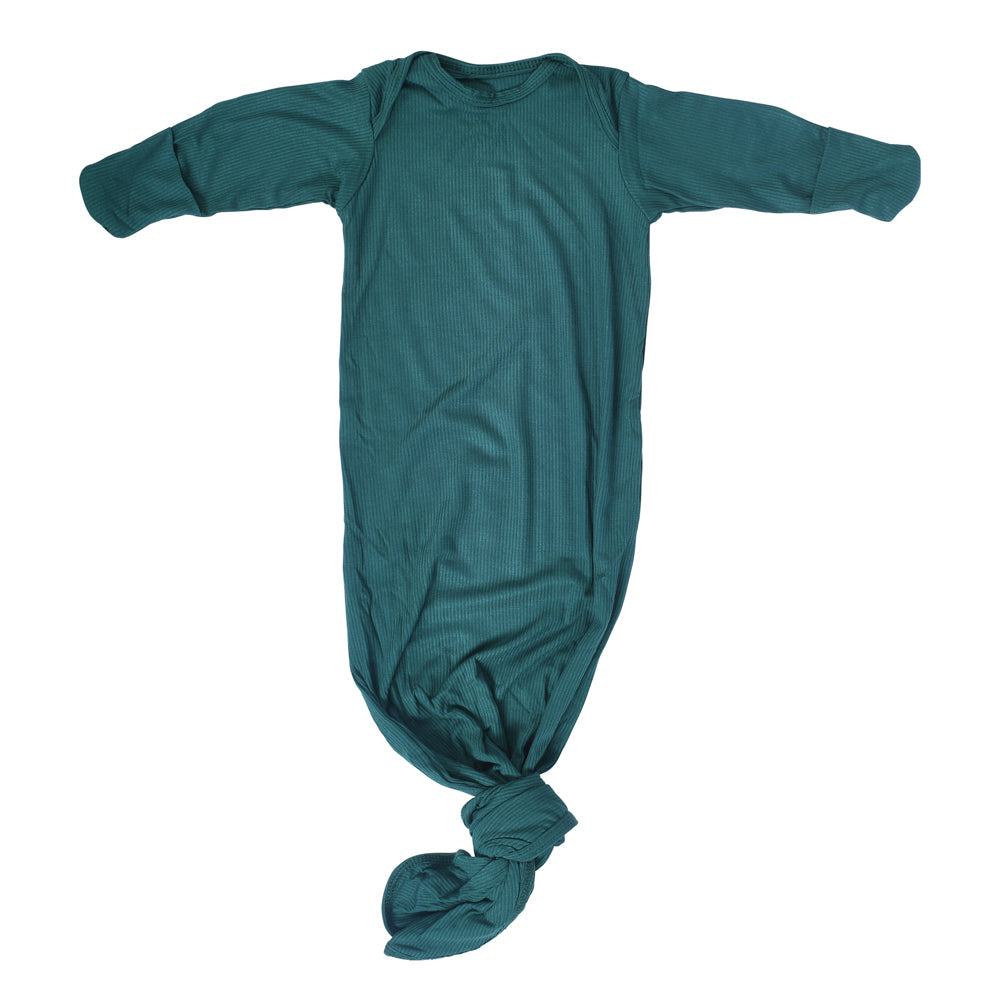 Forest Green Knotted Newborn Baby Gown