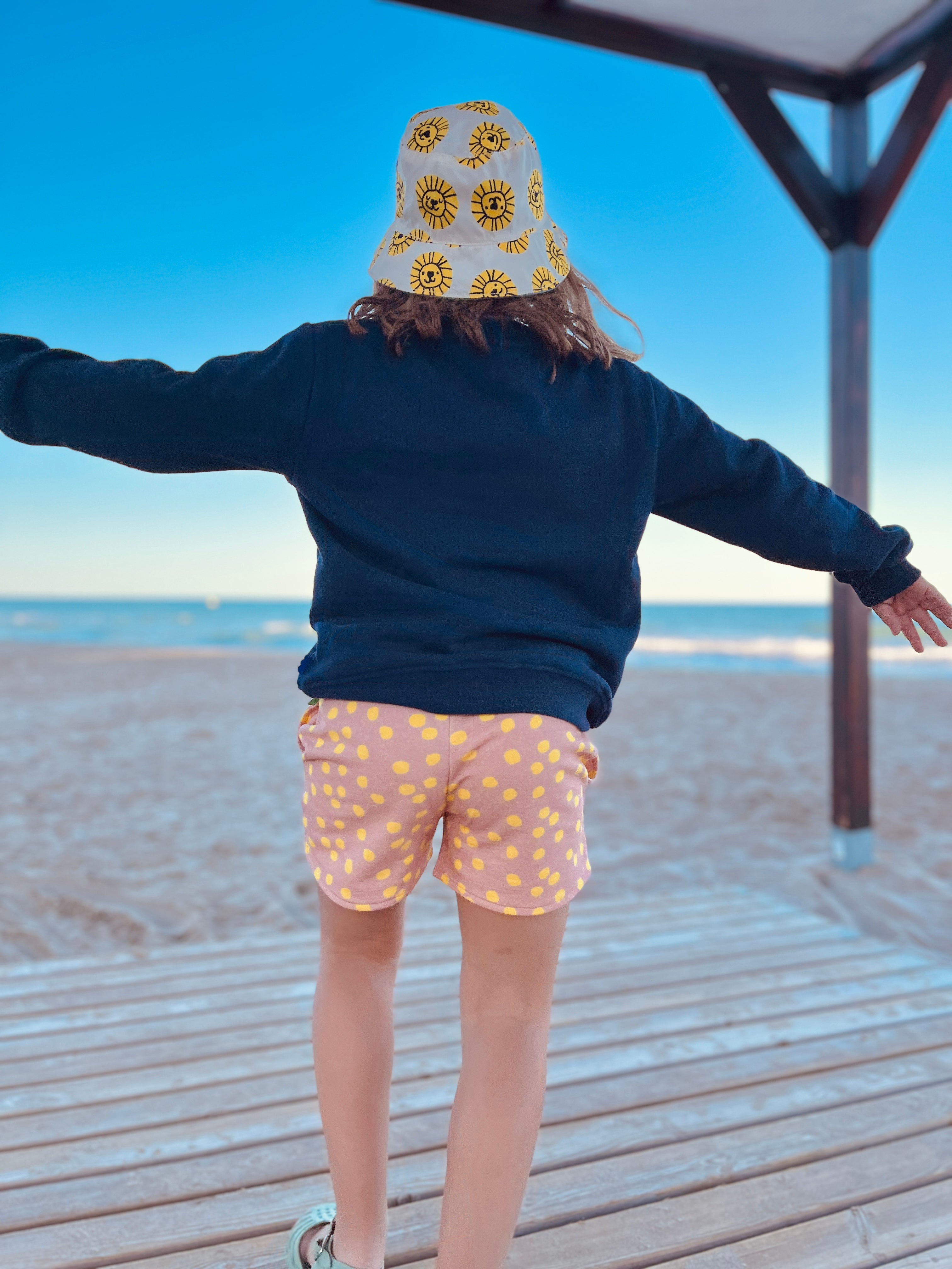Recycled Cotton Pink Dotted Cropped Girl Shorts