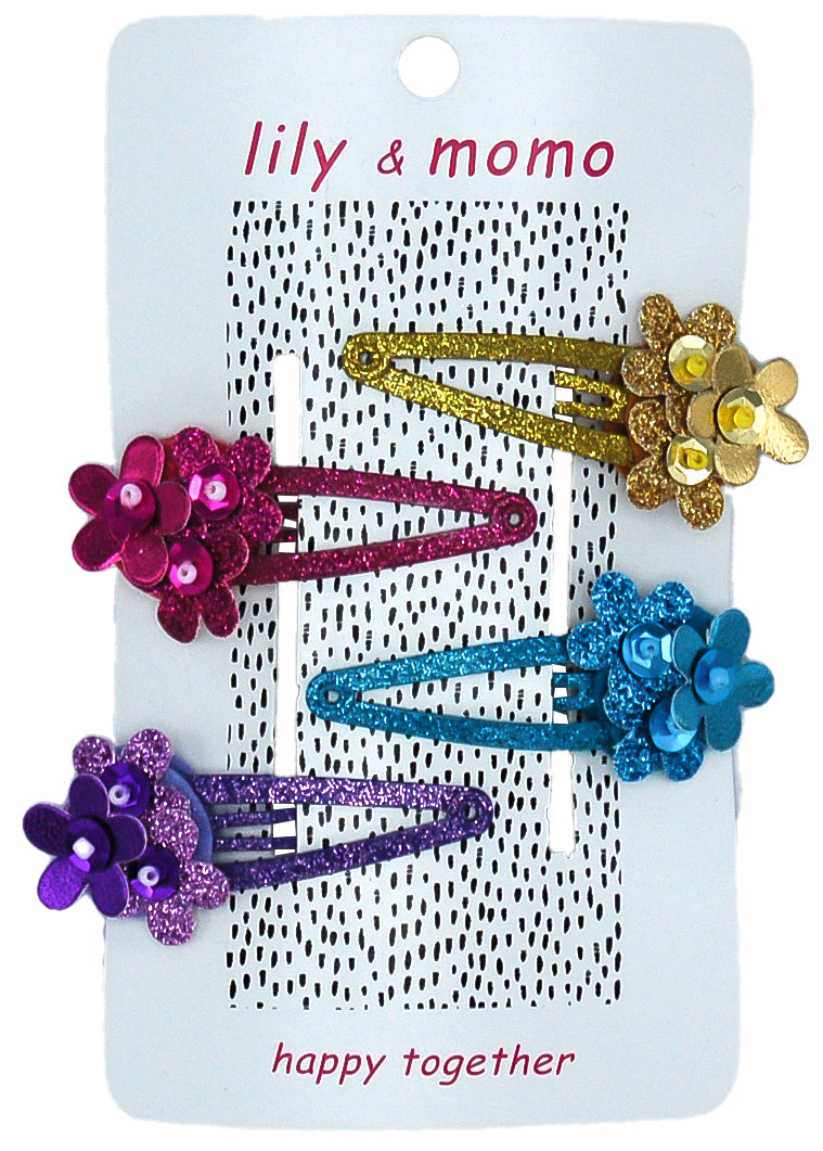 Four Flowers Kids Hair Clip- Multi