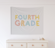 First Day Of Fourth Grade Tapestry, First Day Of School Banner