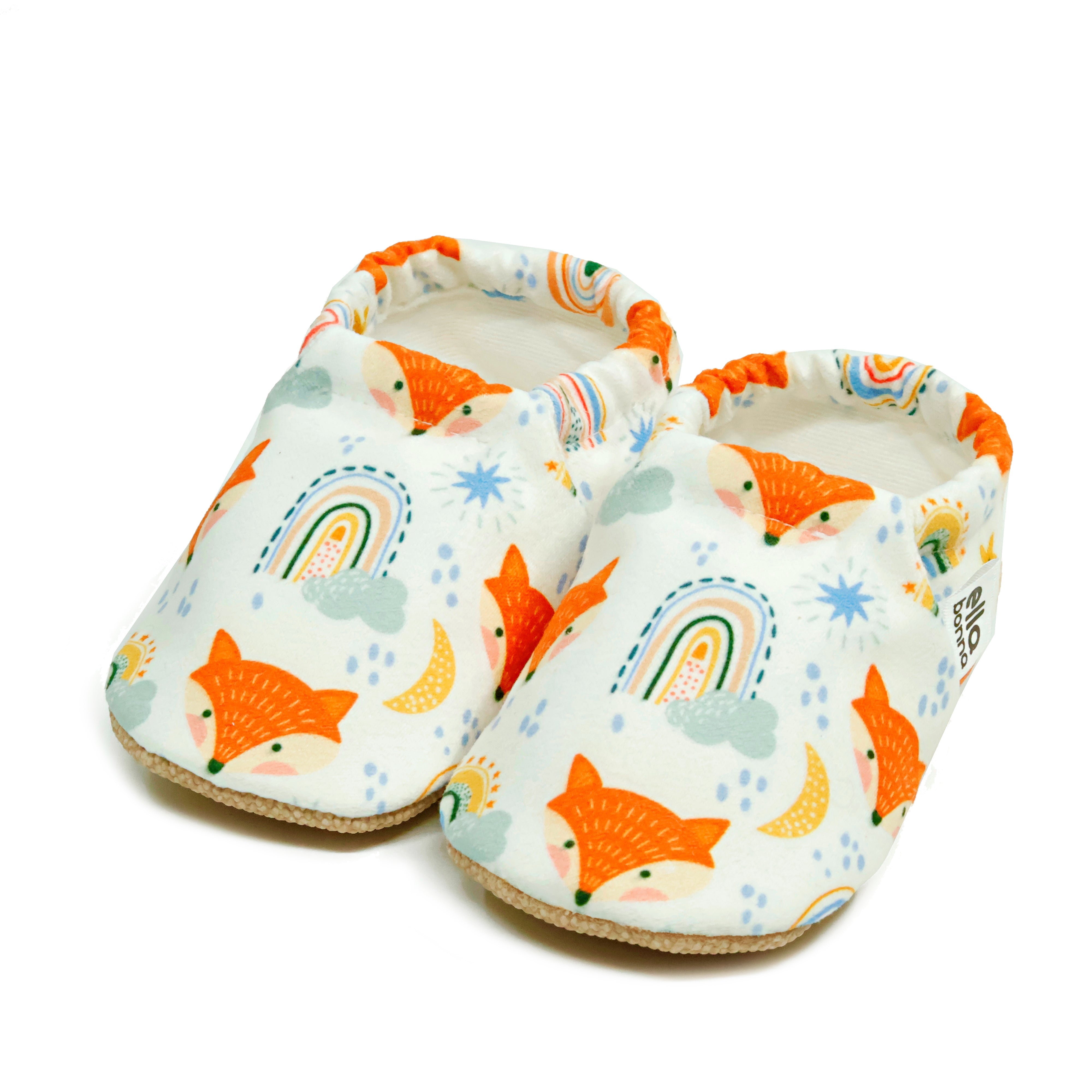 Ella Bonna Non-slip Sole Fox Patterned Baby Booties, Home Boot Slippers Nursery Shoes