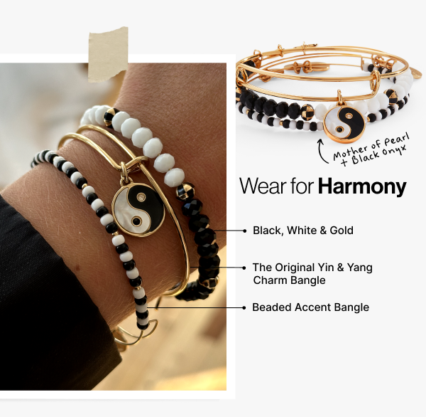 Mother Of Pearl Yin Yang Bangles Set Of 3