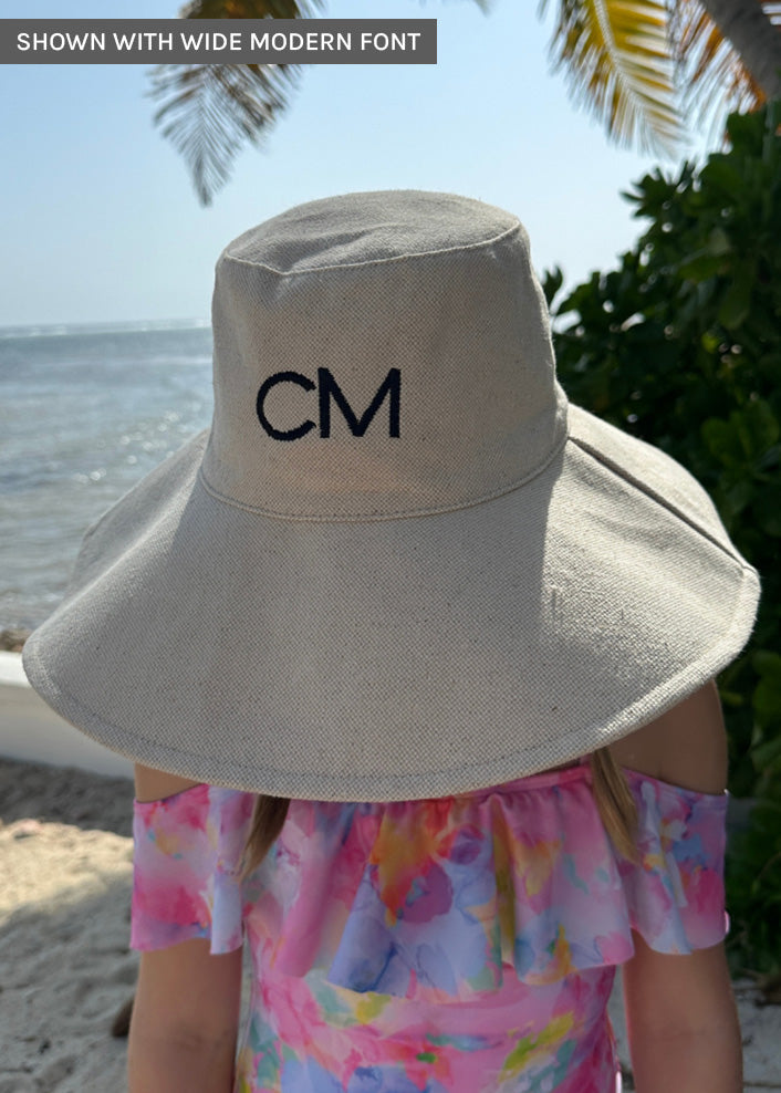 Custom Embroidered Frankie Sun Hat- Natural