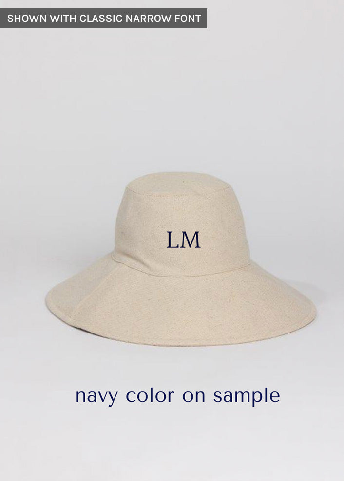 Custom Embroidered Frankie Sun Hat- Natural