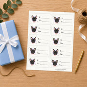 French Bulldog Paws & Bows Gift Tag Sticker Sheet