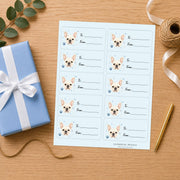 French Bulldog Pawprint Wishes Gift Tag Sticker Sheet