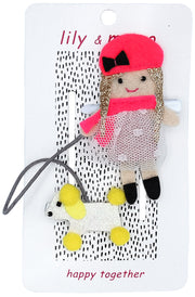 French Gal & Poodle Pal Kids Hair Clips- Yellow And Bright Melon