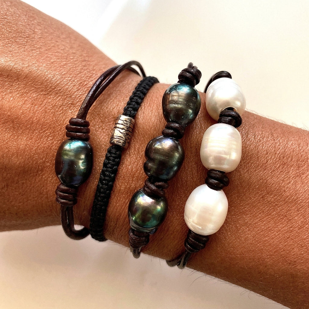 Freshwater Baroque Black Pearl Bracelet