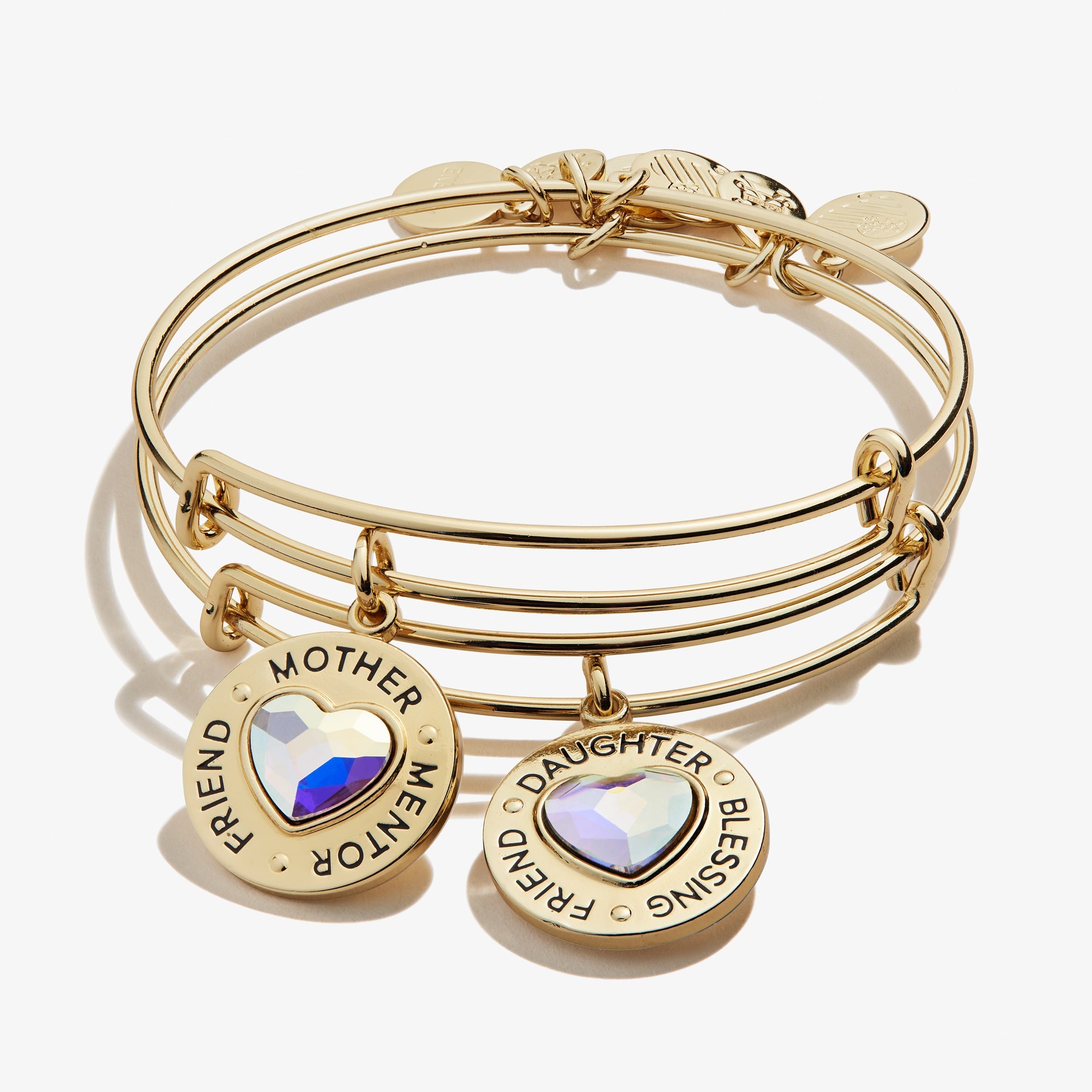 Mother Daughter Charm Bangles, Set Of 2