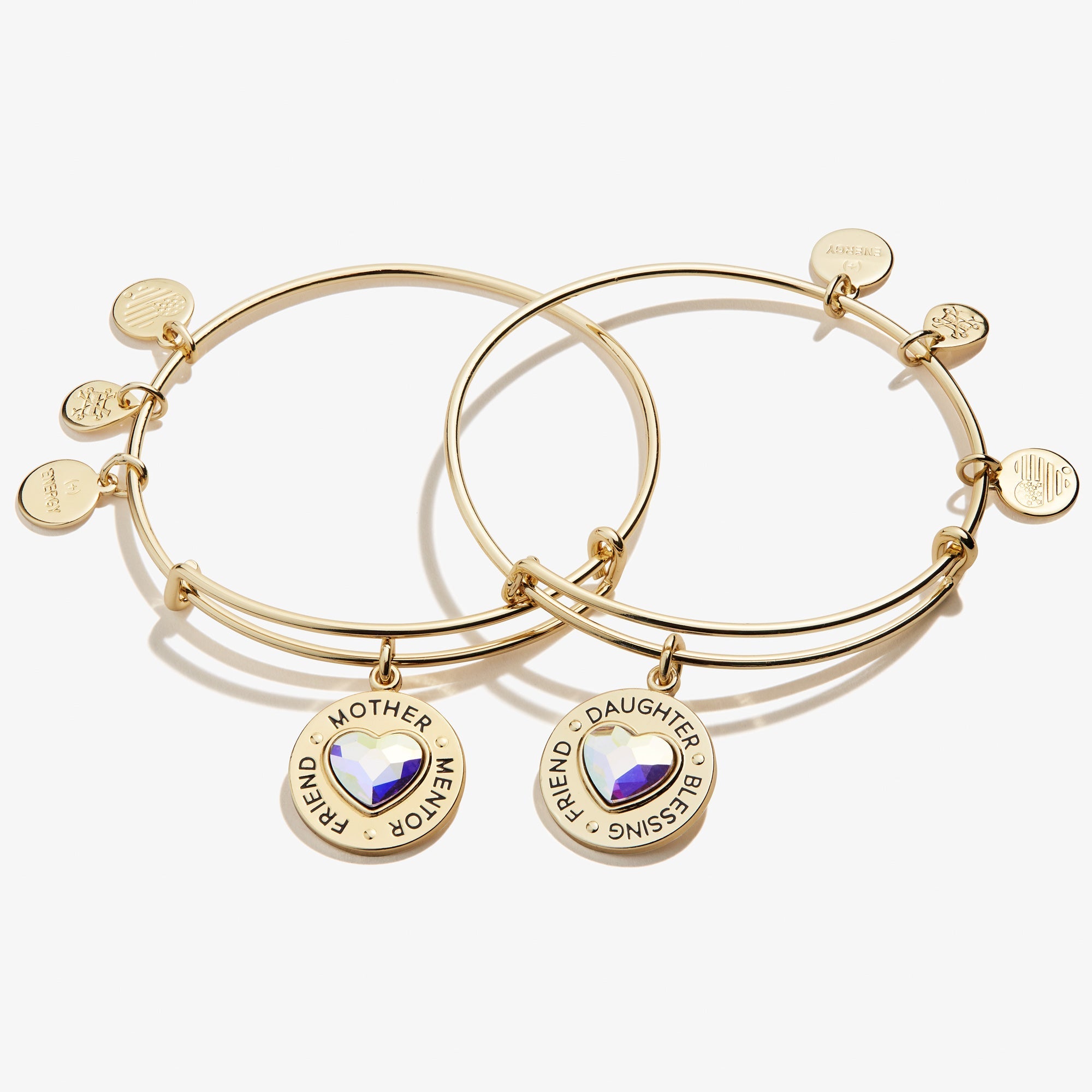Mother Daughter Charm Bangles, Set Of 2