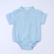 Heypeacock Baby Romper, 100% Muslin Cotton, Boy (blue)
