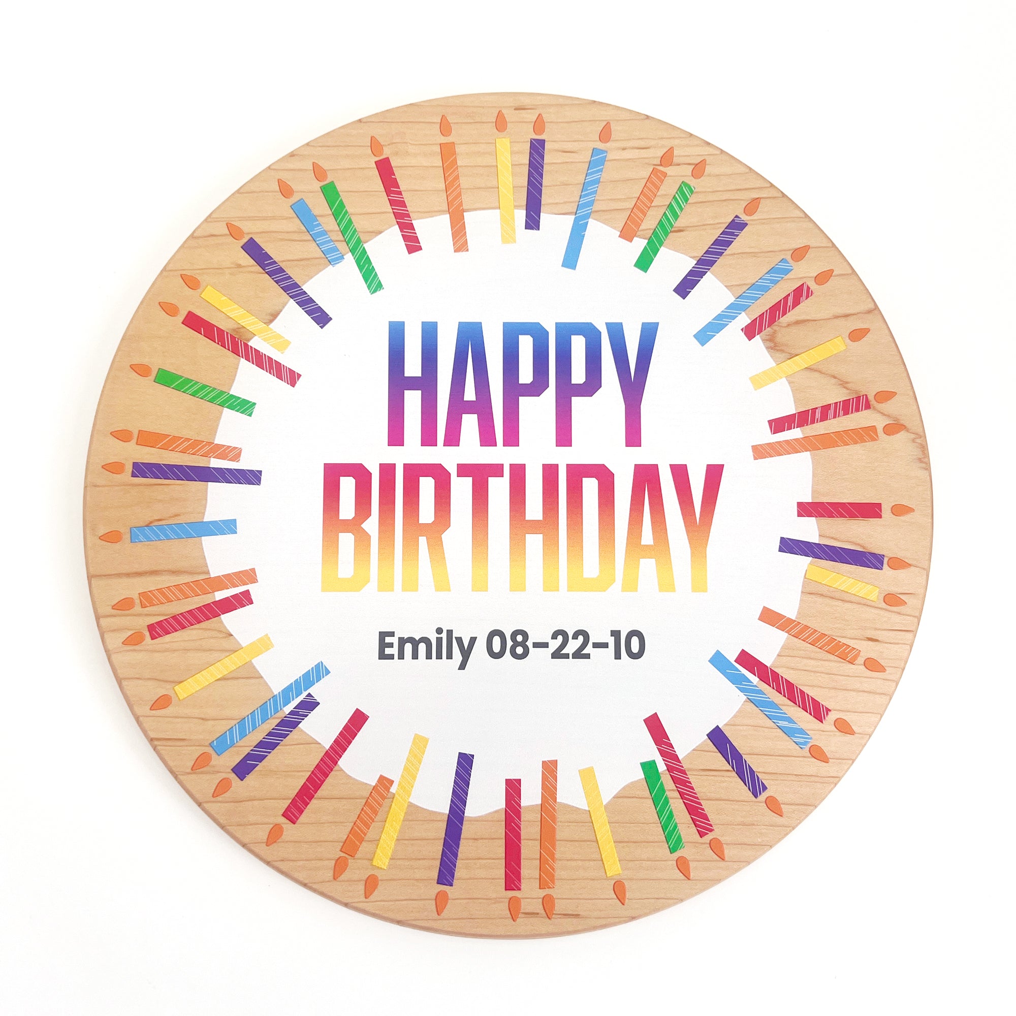Happy Birthday Solid Maple Wood Serving Board Platter - 11"x11" | Made In The Usa 🇺🇸