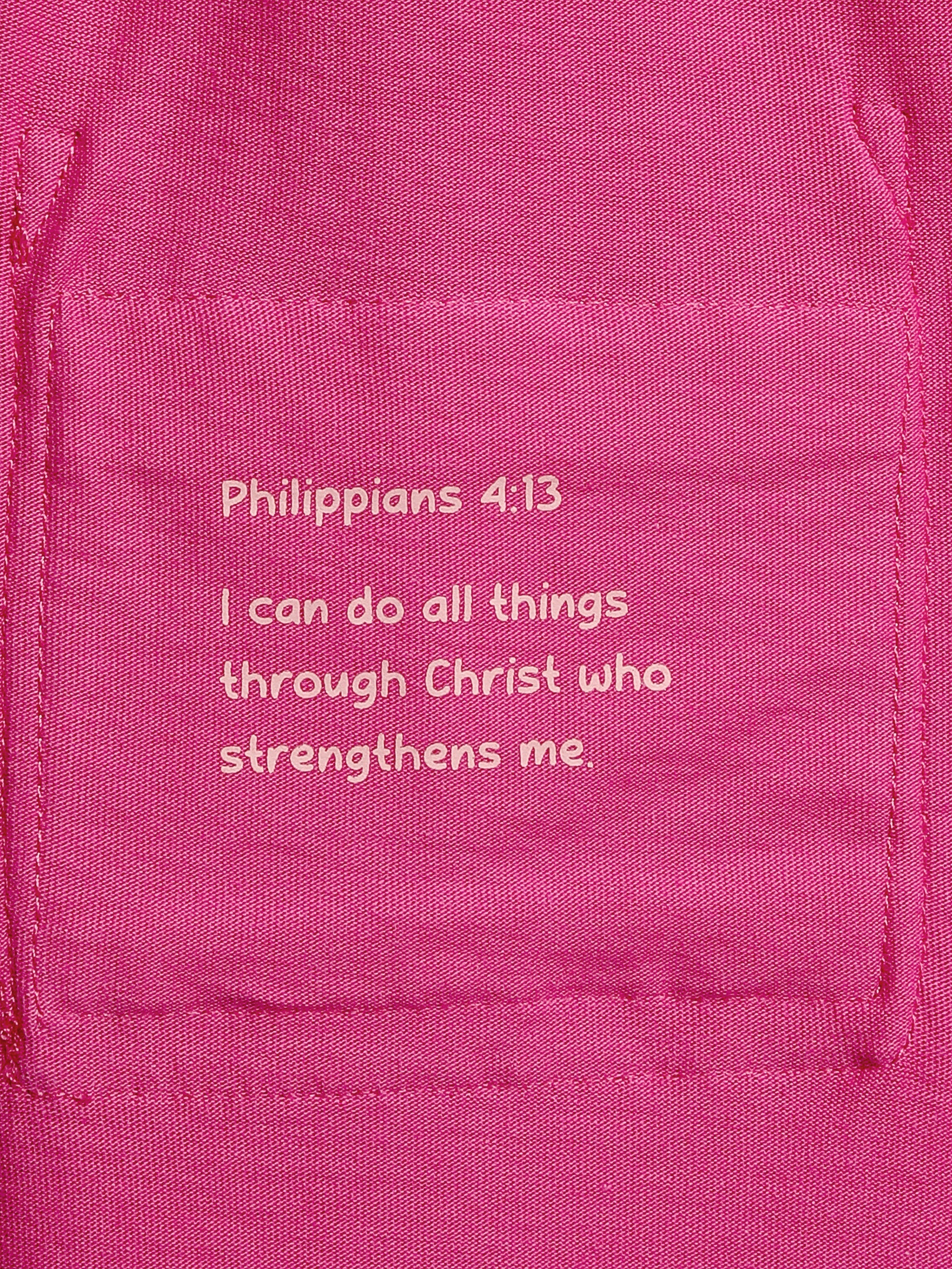 Fuchsia Prayer Pocket Short Sleeve Twirl Dress Cotton