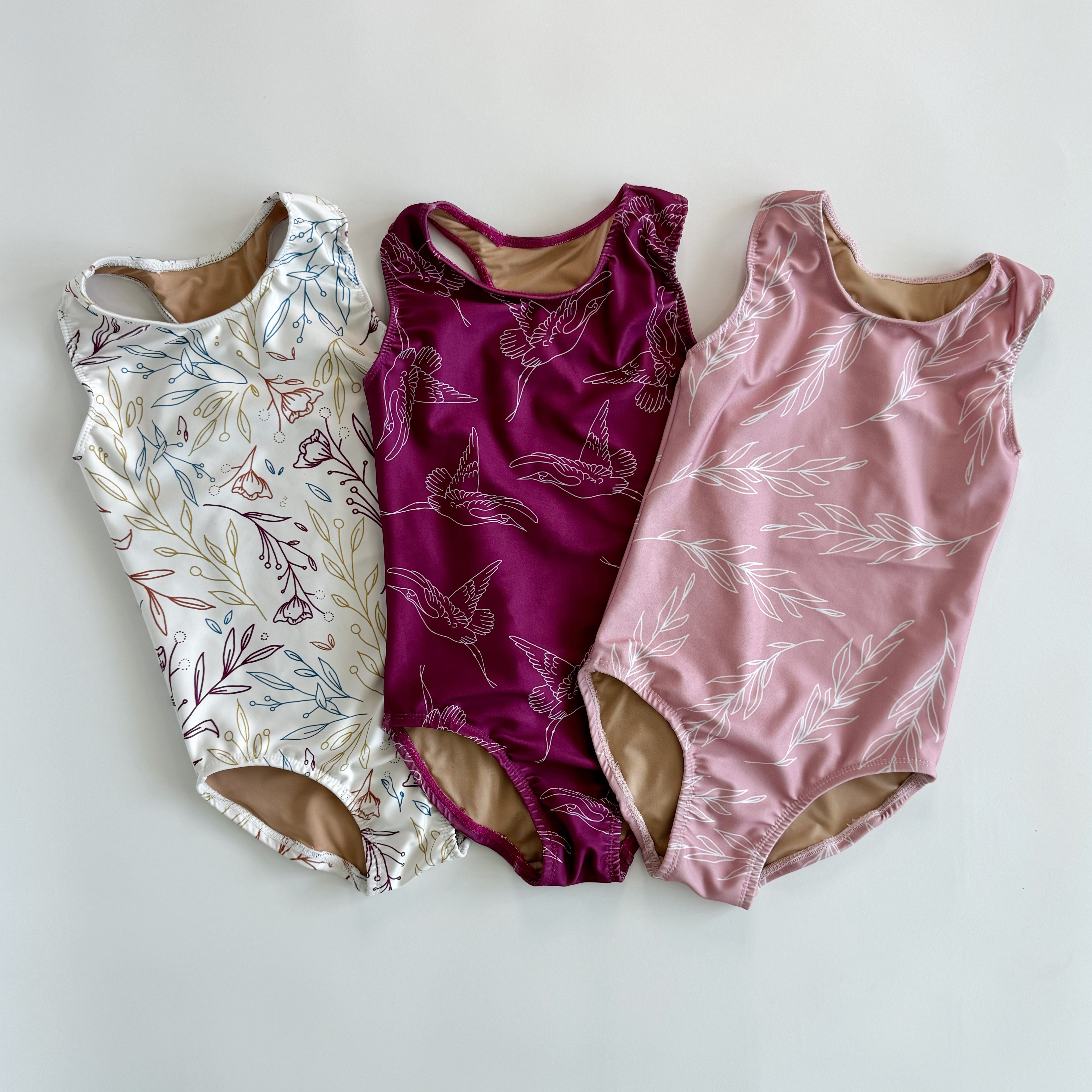 Crane Florals Leotards And Swimsuits