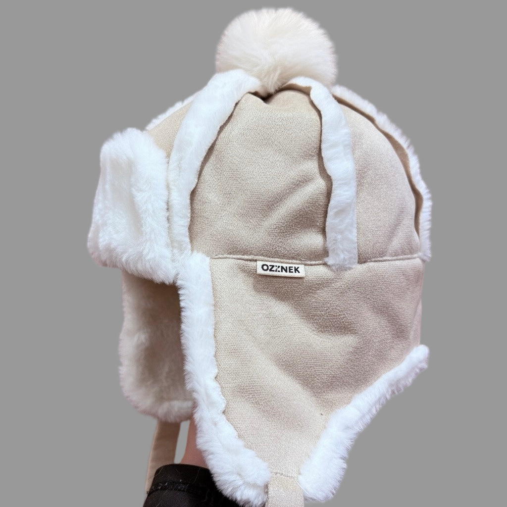 Kids Sherpa Aviator Winter Hat With Ear Flaps | Warm Fleece Pullover