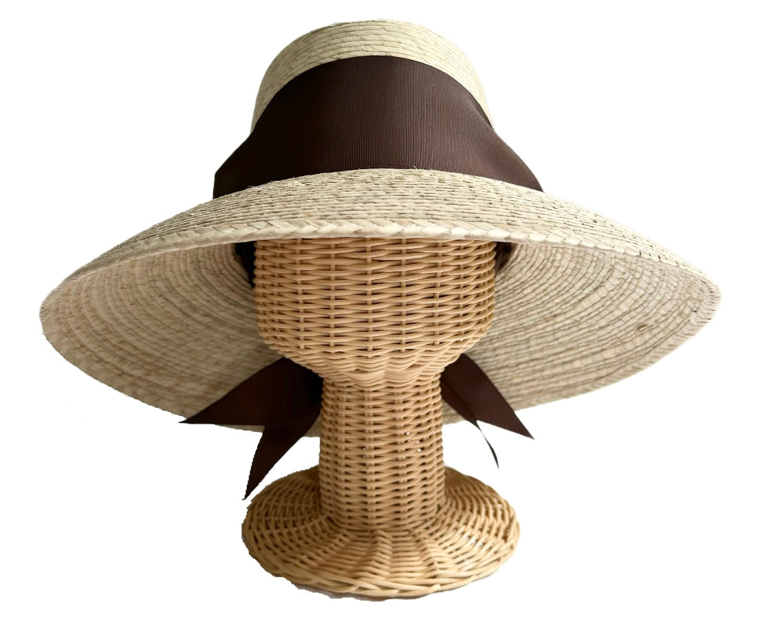 Wildflower Sun Hat - Chocolate Brown Wide & Short Grosgrain Ribbon