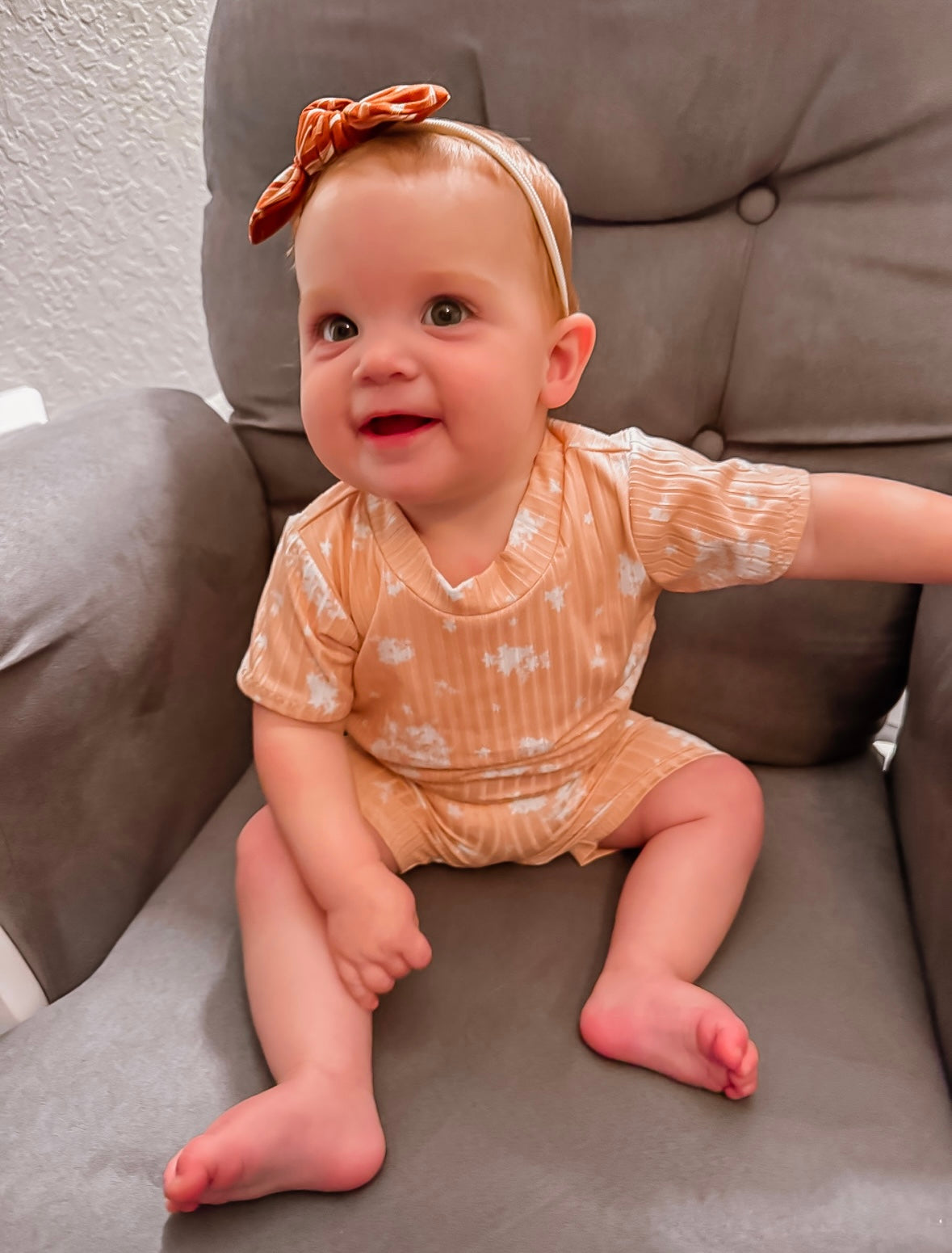 Minimal Floral Blush Ribbed Biker Shorts Lounge Set