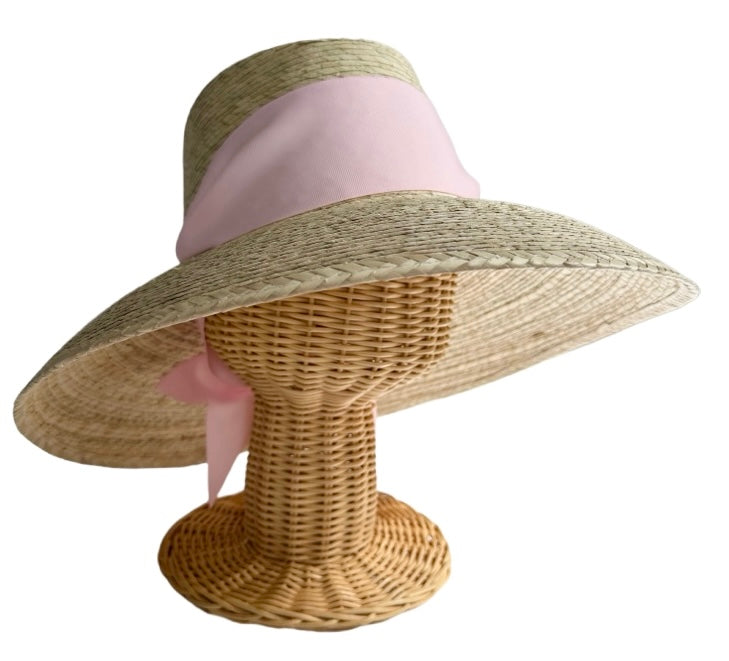 Wildflower Sun Hat - Light Pink Wide & Short Grosgrain Ribbon