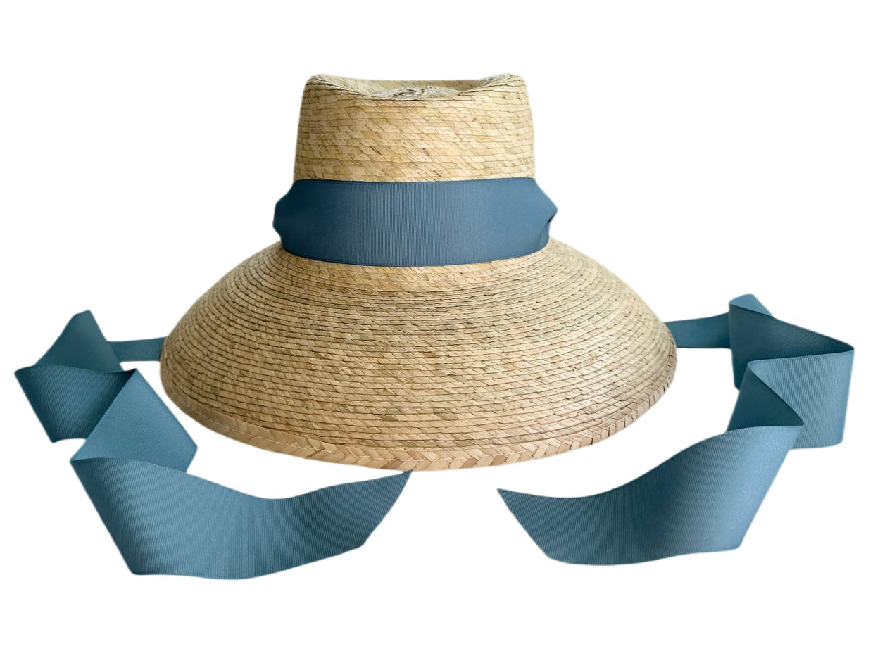 Mommy & Me Sun Hat Set - Wildflower & Palmetto - French Blue Grosgrain Ribbon