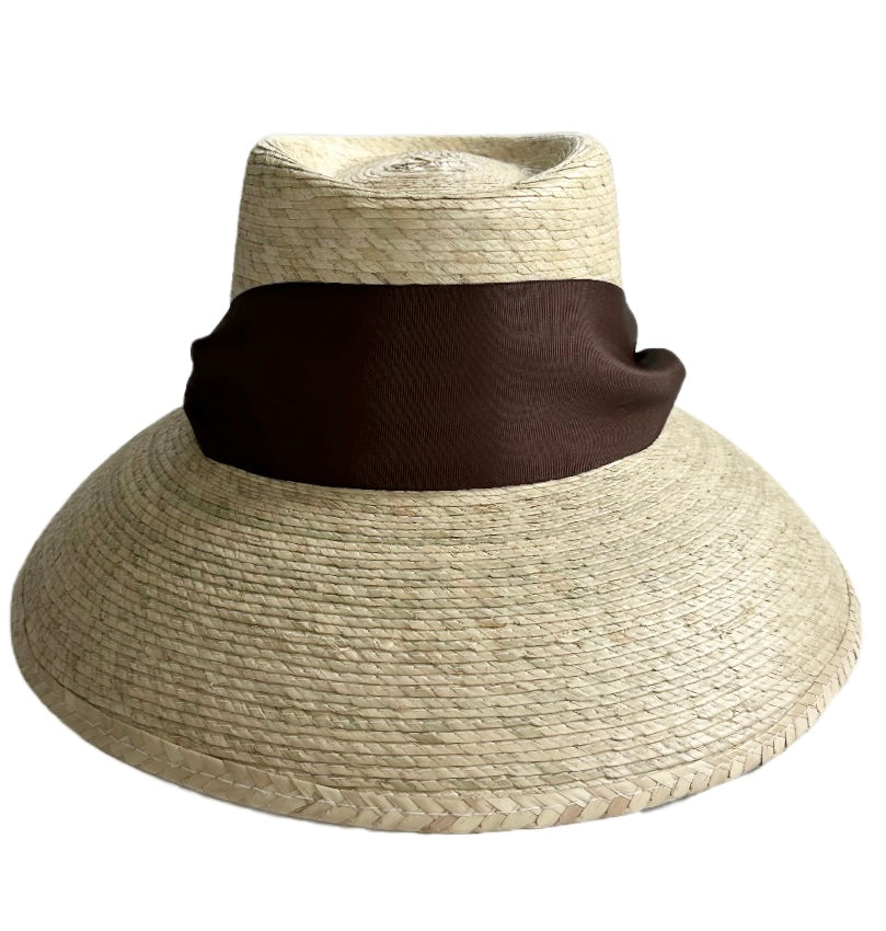 Wildflower Sun Hat - Chocolate Brown Wide & Short Grosgrain Ribbon