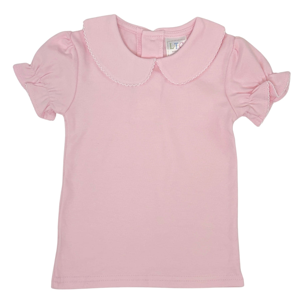 Girls Short Sleeve Peter Pan Collar Shirt