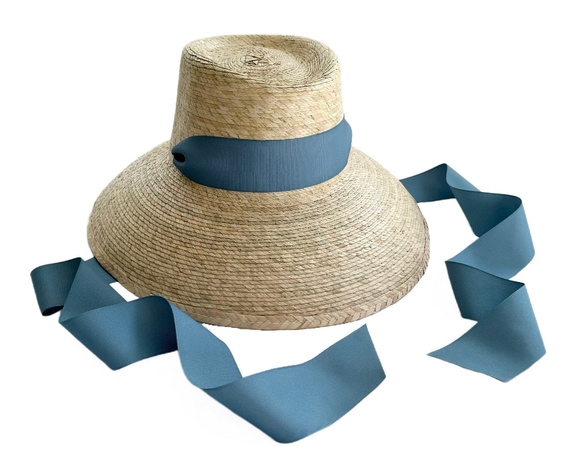 Wildflower Sun Hat - French Blue Long Grosgrain Ribbon