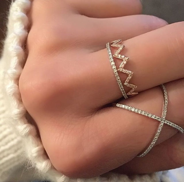 Diamond Zig Zag Ring