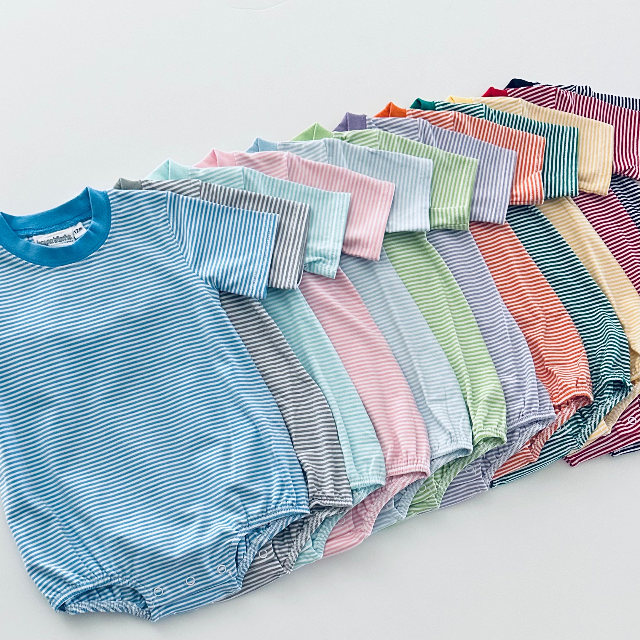 Knit Stripe Short Sleeve T-shirt Bubble - Pastel Colors