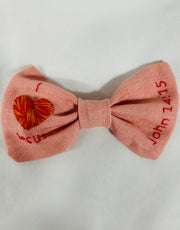 Valentines Day Hand-embroidered Hair Bow
