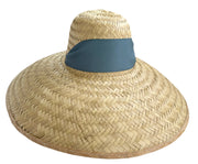 Geranium Sun Hat - Long French Blue Grosgrain Ribbon