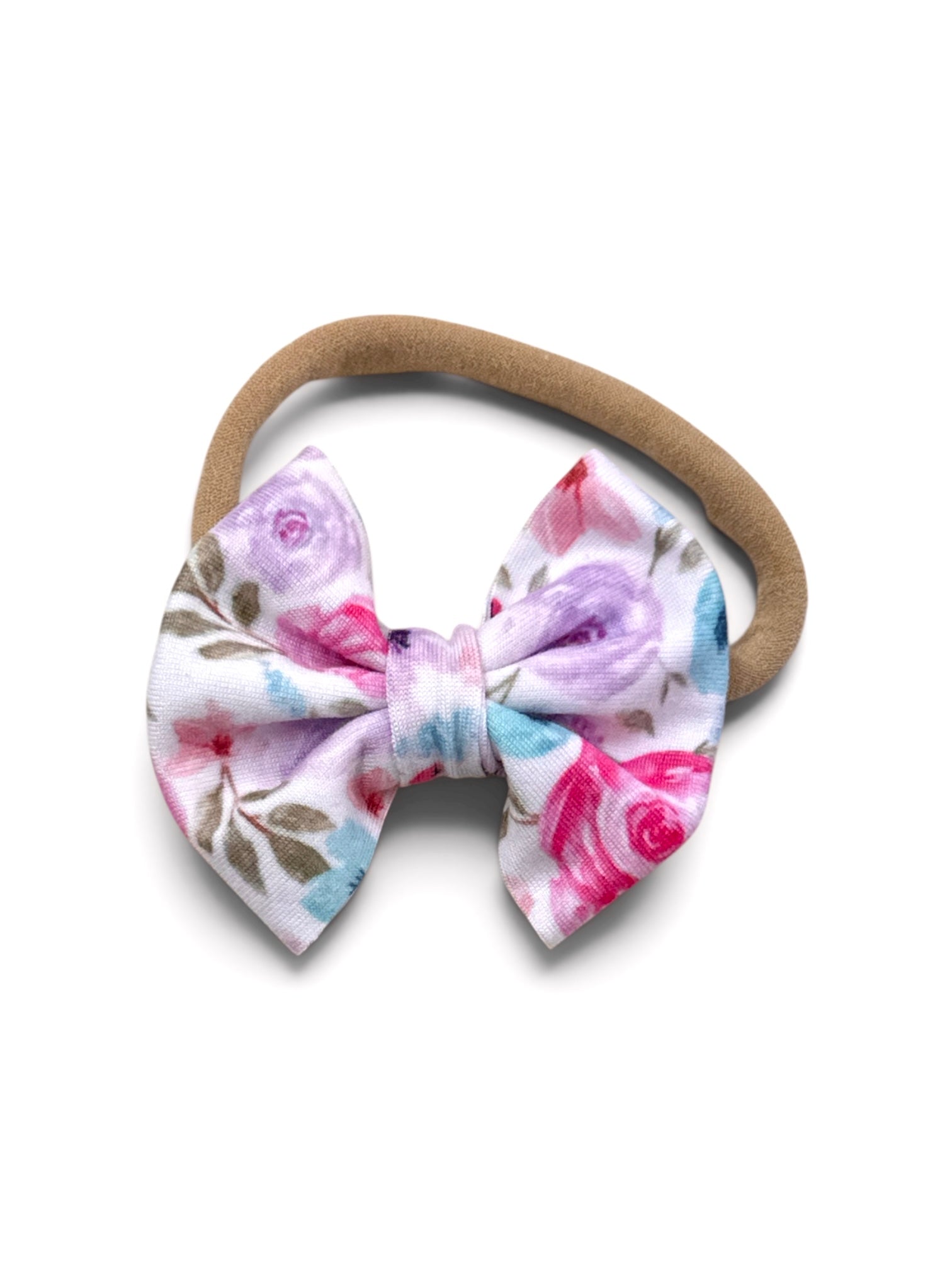 Cotton Candy Floral Nylon Bow