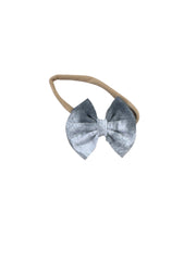 Grey Tie Dye Nylon Bow