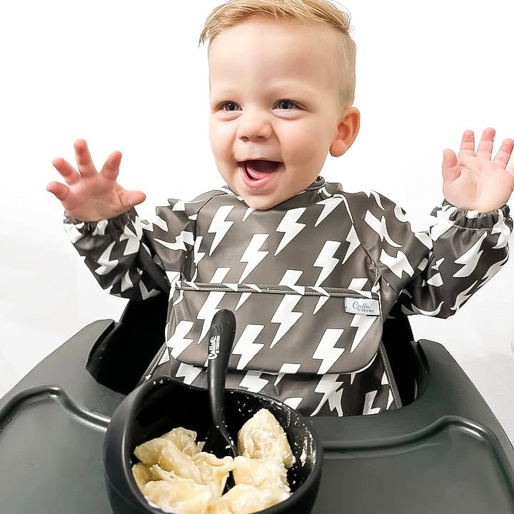 The Grayson Long Sleeve Bib - Lightning Bolts