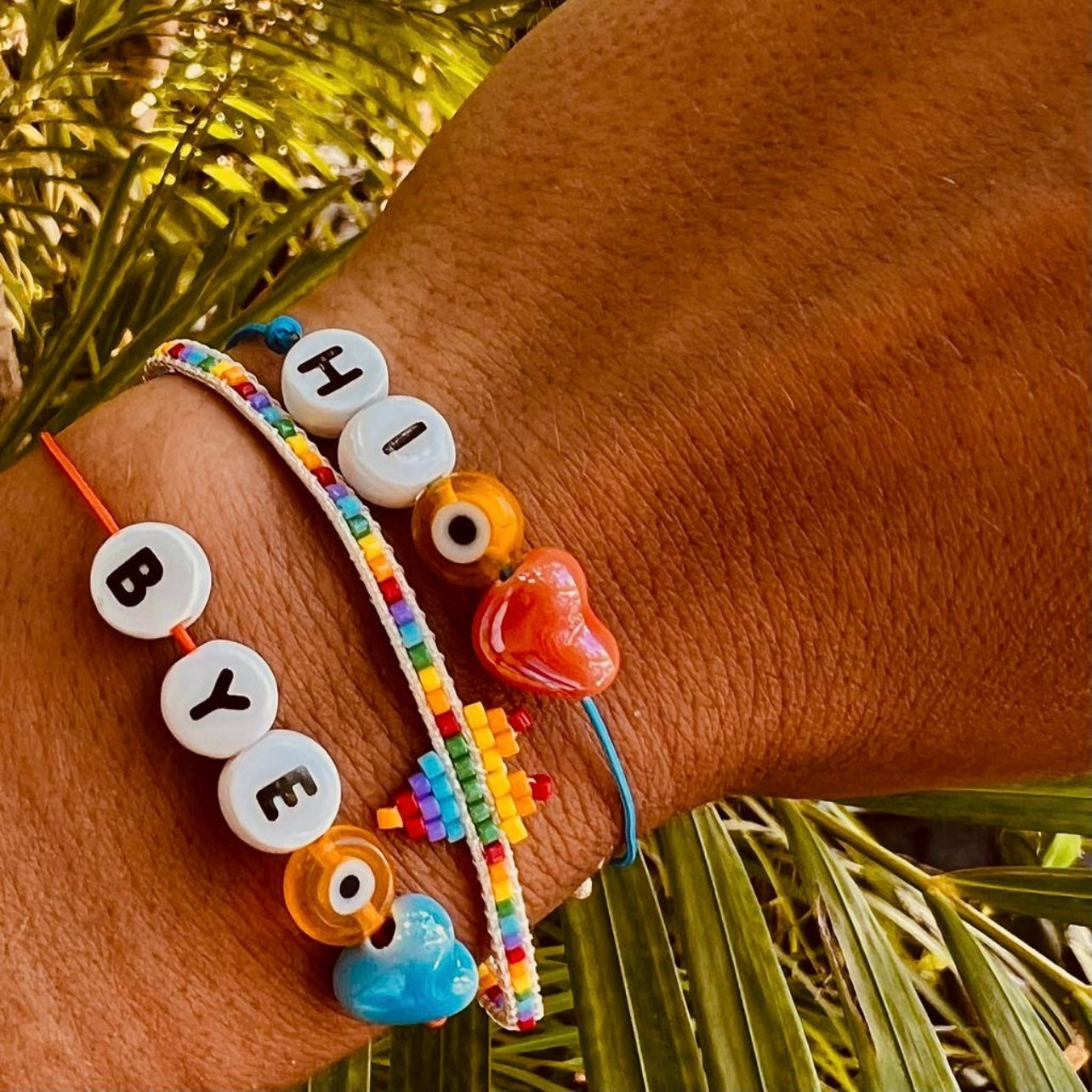 Rainbow Miyuki Heart Bracelet