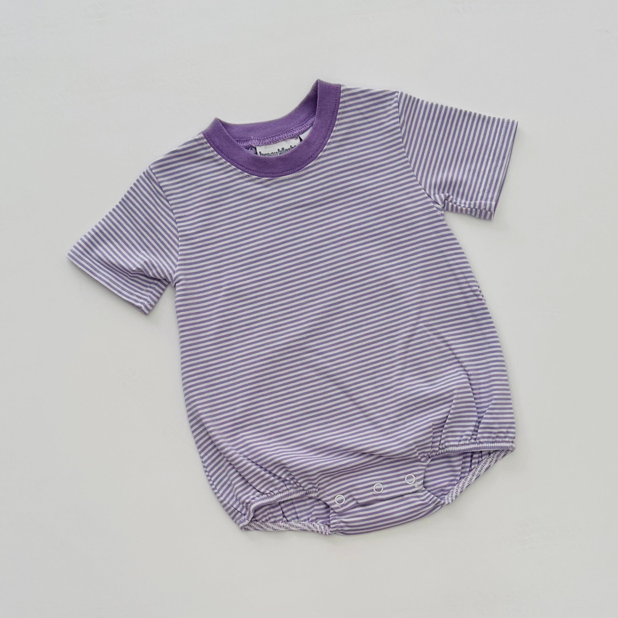 Knit Stripe Short Sleeve T-shirt Bubble - Pastel Colors