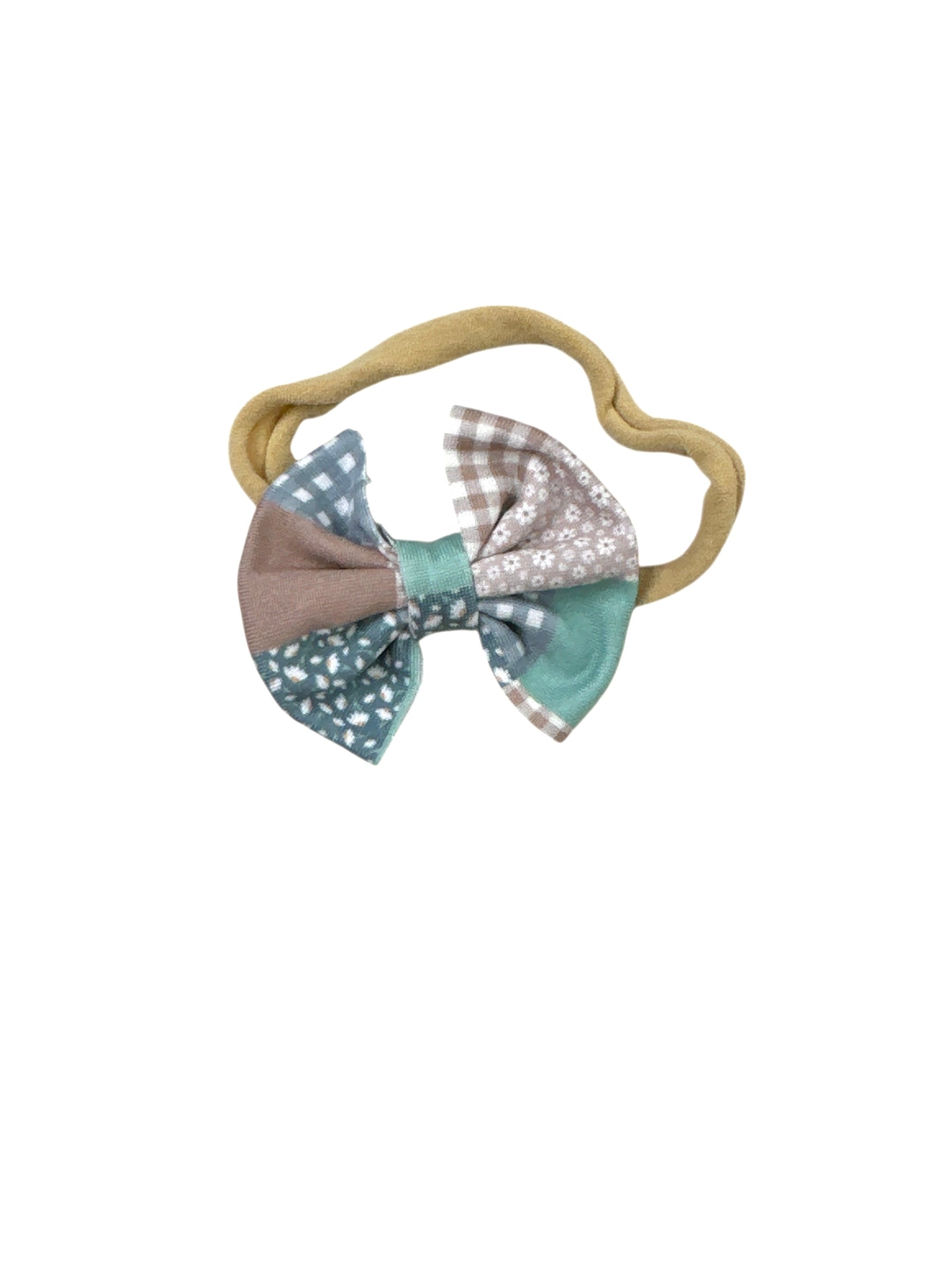 Patchwork Nylon Bow