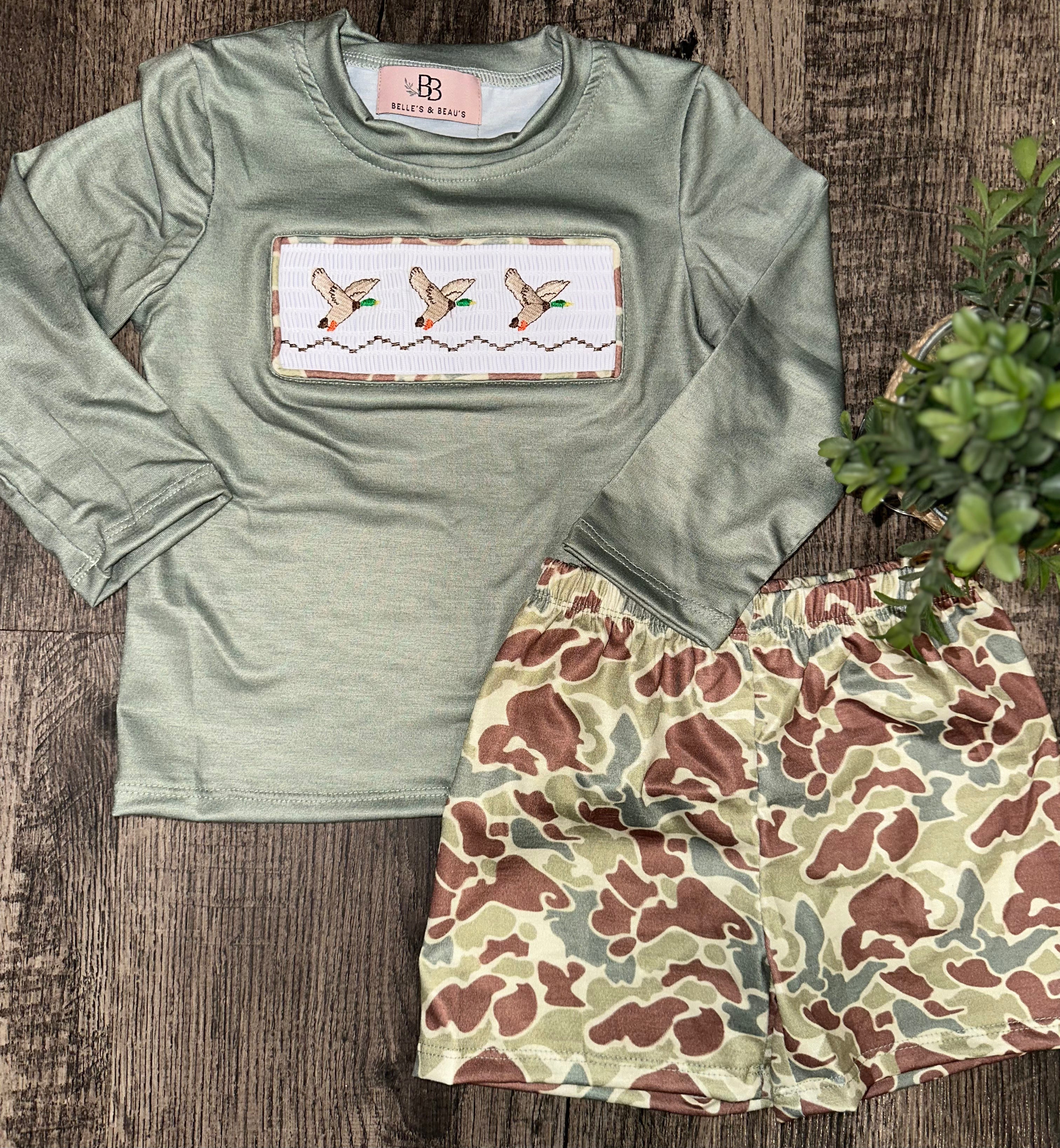 Smocked Mallard Camo Set