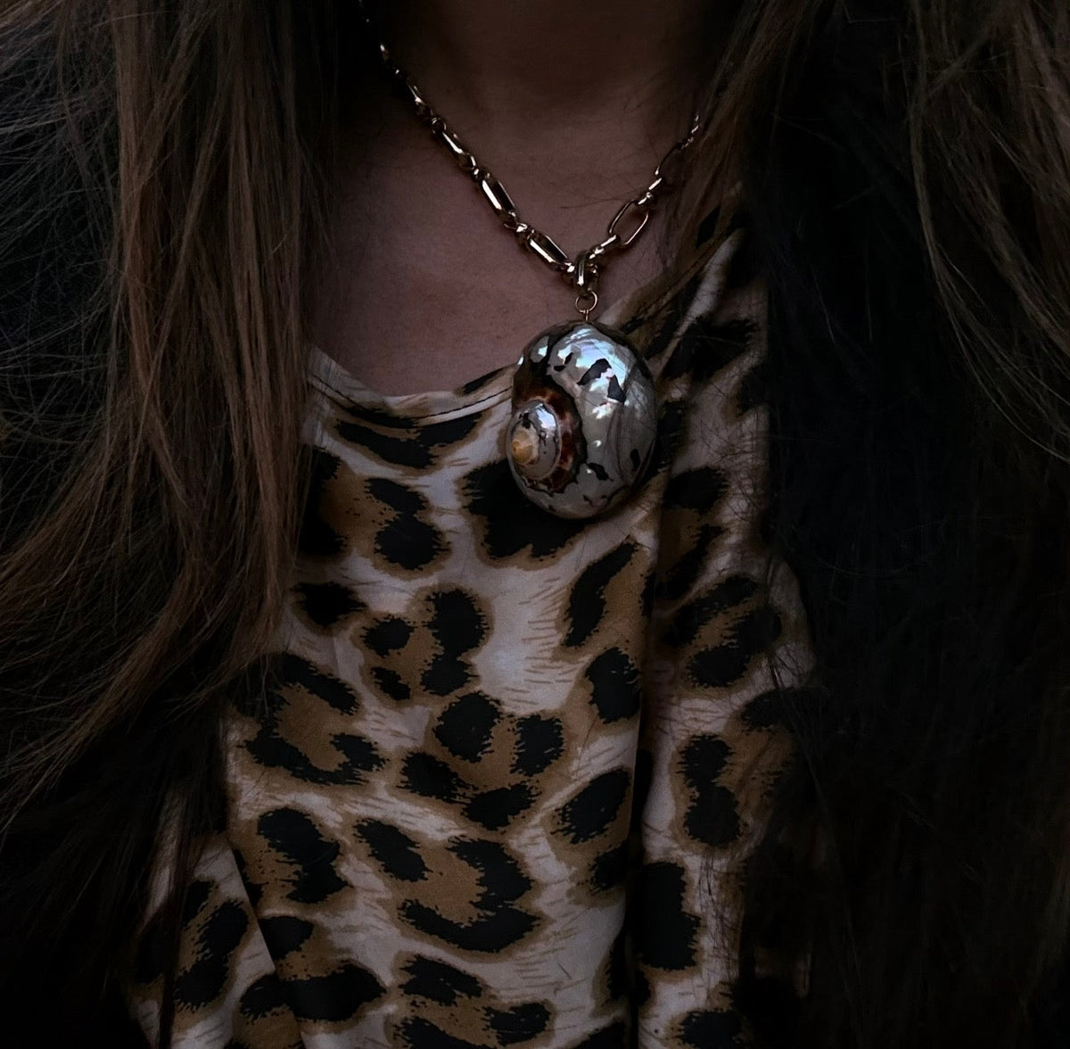 Tori Shell Gold Link Necklace