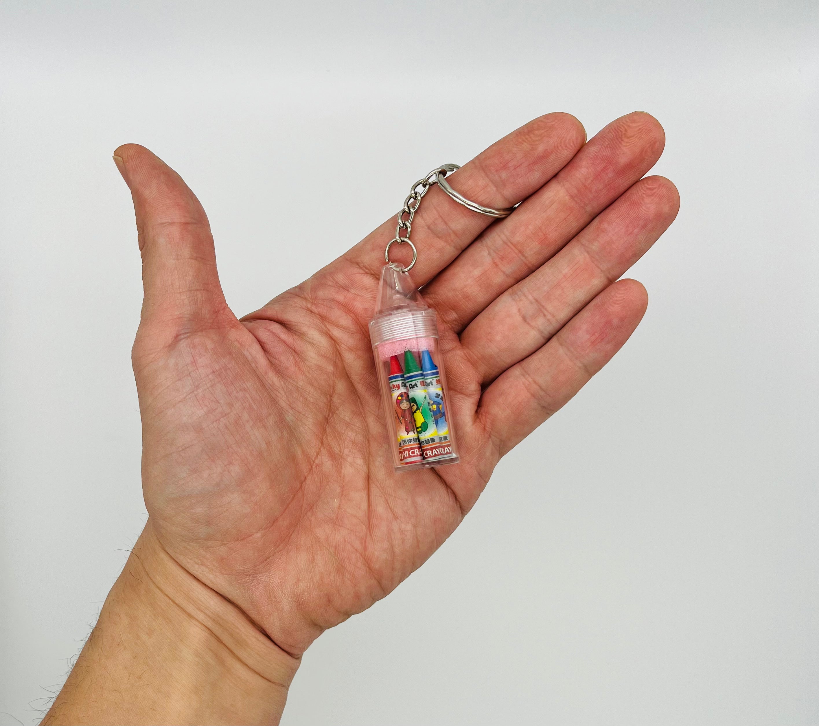 World's Smallest Mini Crayon Keychain – 8 Tiny Crayons, Fun Novelty Gift