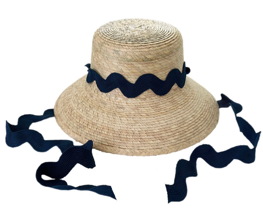 Palmetto Girl’s Hat - Navy Ric-rac Ribbon