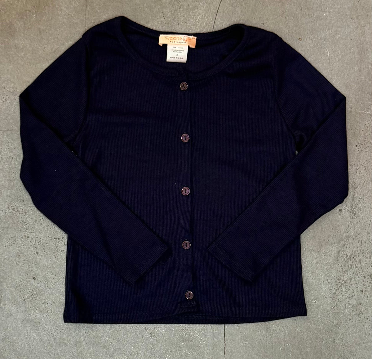 Tweenstyle By Stoopher - Navy Fine Rib Cardigan
