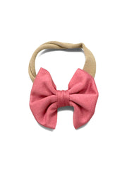 Rouge Pink Nylon Bow